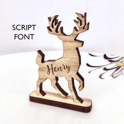 Personalised Christmas 2022 Reindeer decorations Stag Place Names
