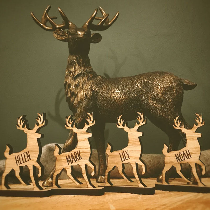 Personalised Christmas 2022 Reindeer decorations Stag Place Names