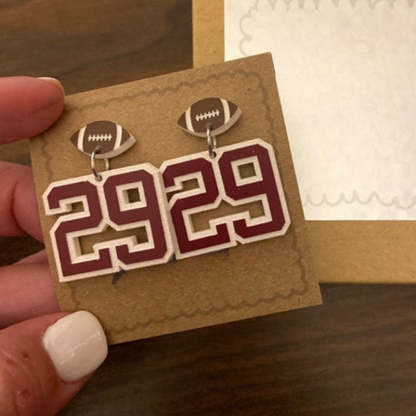 Personalized Player Number Earrings, Baseball-Soccer-Football-Basketball-LAX-Race Car-Hockey
