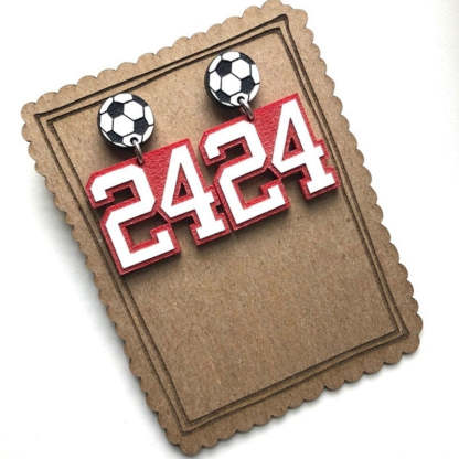 Personalized Player Number Earrings, Baseball-Soccer-Football-Basketball-LAX-Race Car-Hockey