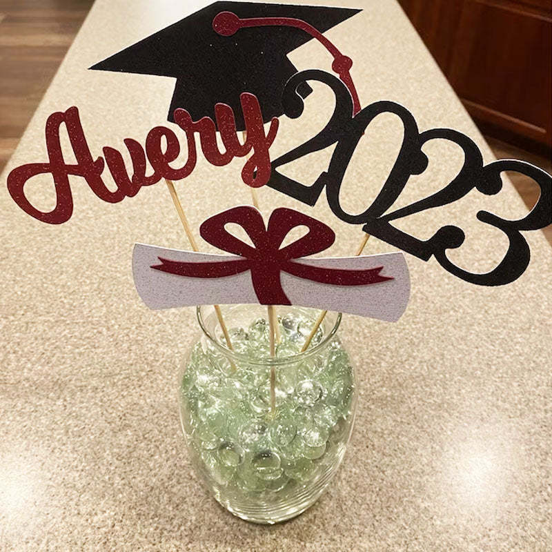 Graduation Centerpiece Sticks 2024 Graduation 4pcs Cake Topper