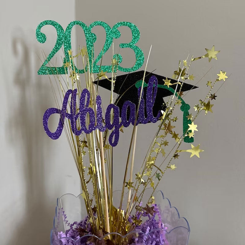 Graduation Centerpiece Sticks 2024 Graduation 4pcs Cake Topper