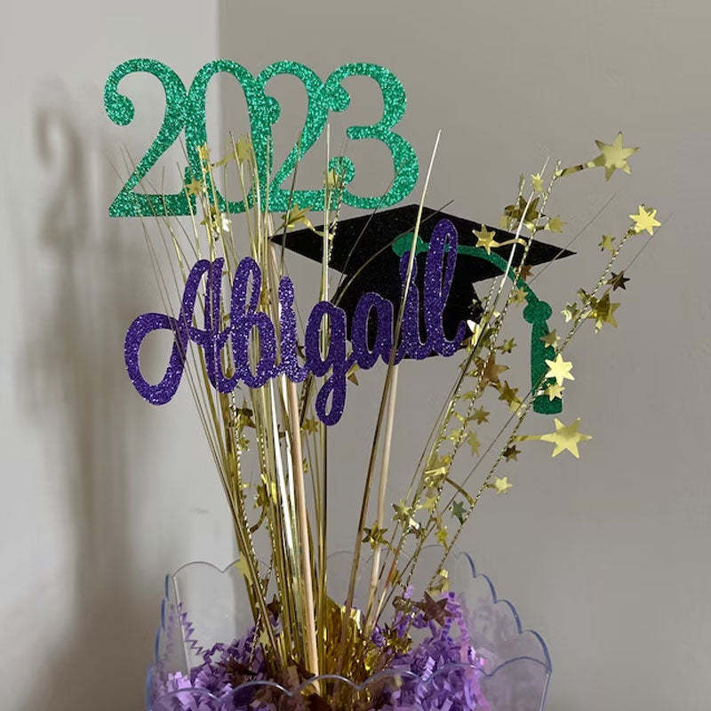 Graduation Centerpiece Sticks 2024 Graduation 4pcs Cake Topper