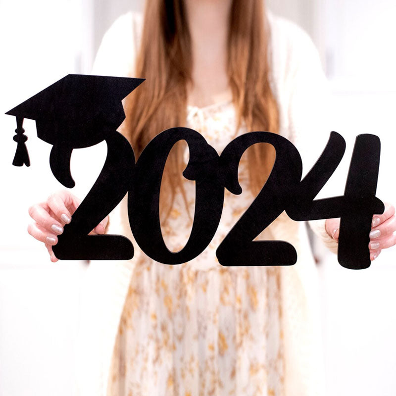 Graduation 2024 Wood Sign, Custom Name School Initials