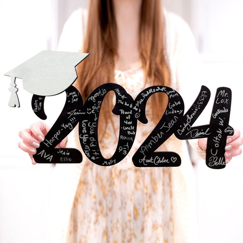 Graduation 2024 Wood Sign, Custom Name School Initials