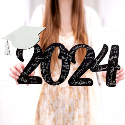 Graduation 2024 Wood Sign, Custom Name School Initials