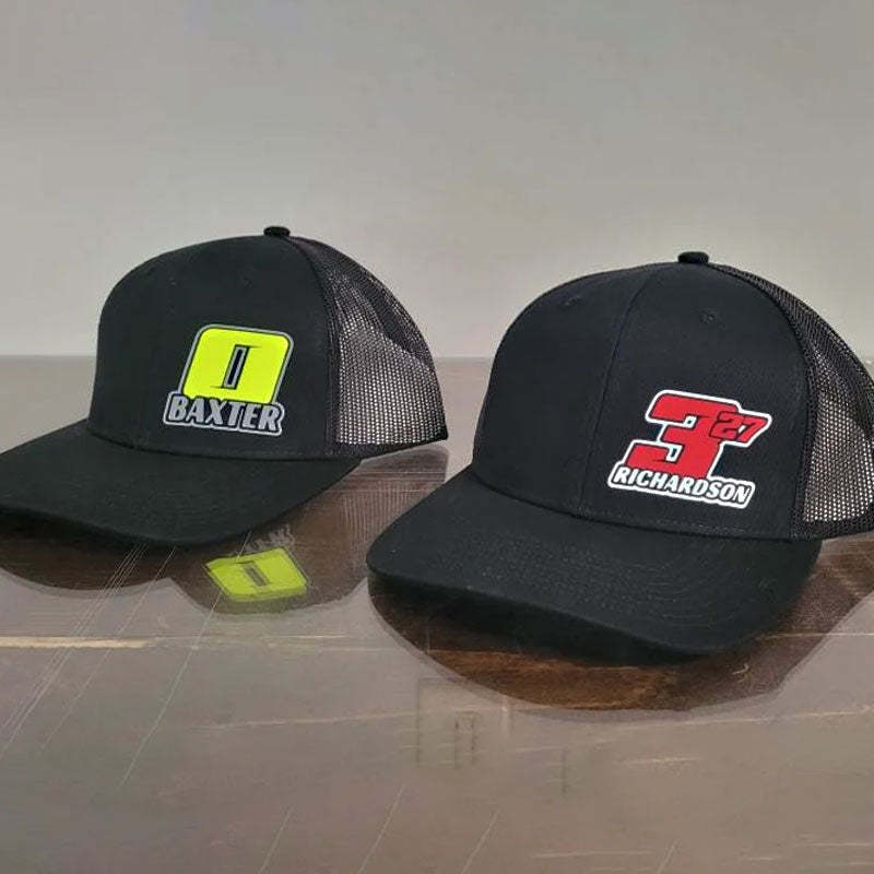 Custom Racing Hats , Race Name and Number Hat , Racing Logo Hat