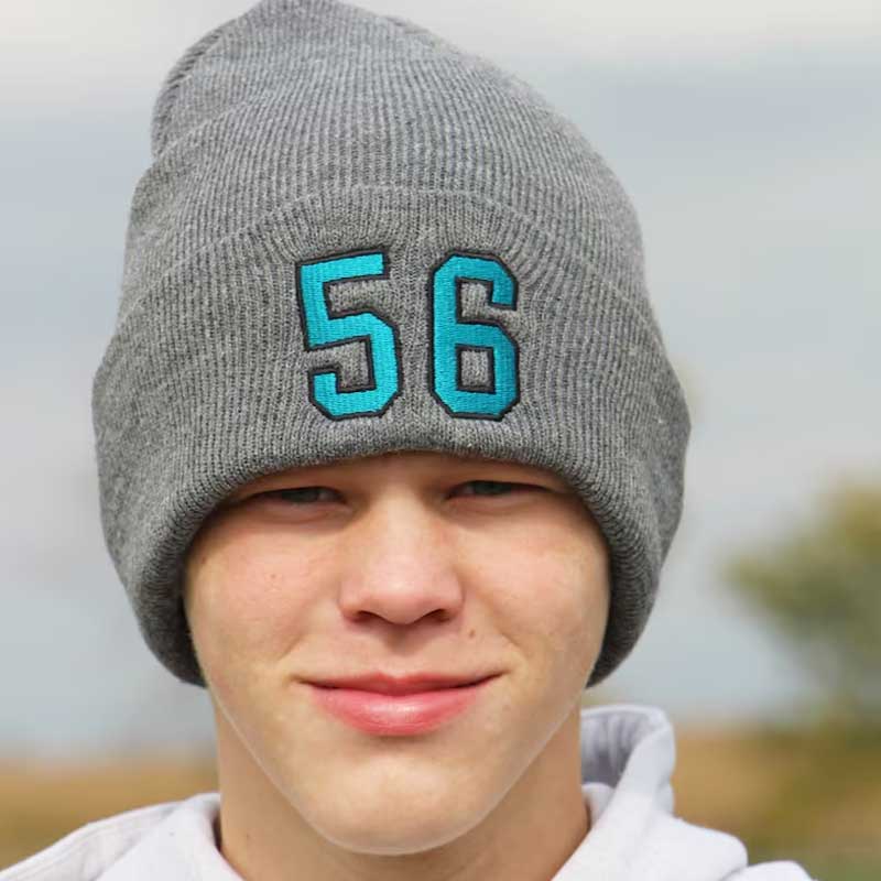 Personalized Hockey Number Beanie Jersey Number Hat