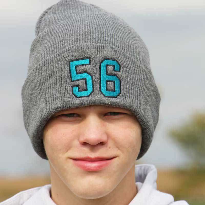 Personalized Hockey Number Beanie Jersey Number Hat