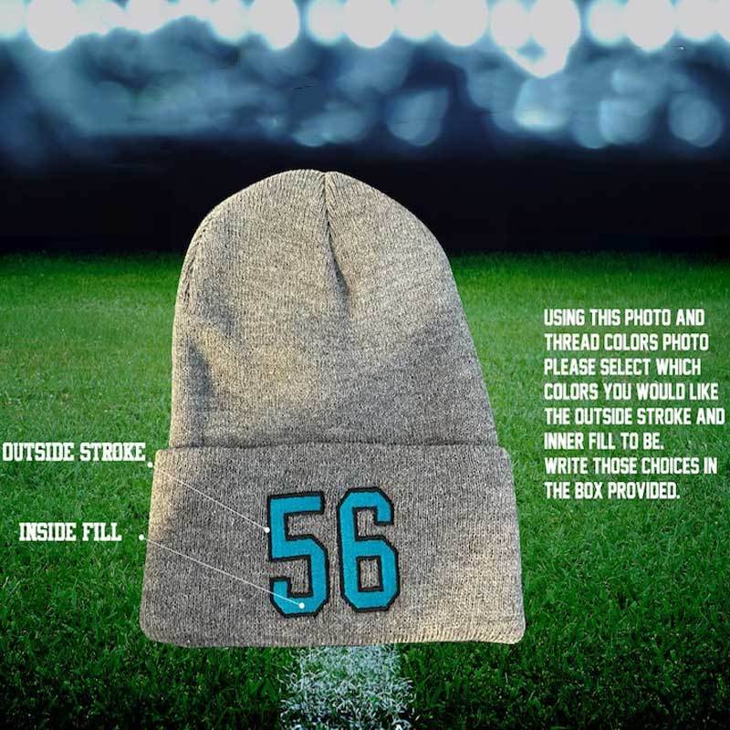 Personalized Hockey Number Beanie Jersey Number Hat