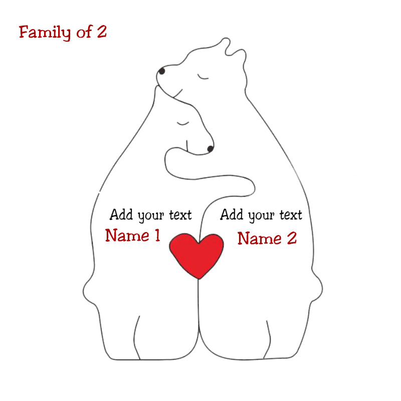 Personalized Wooden Bears Family Puzzle Christmas Home Decor