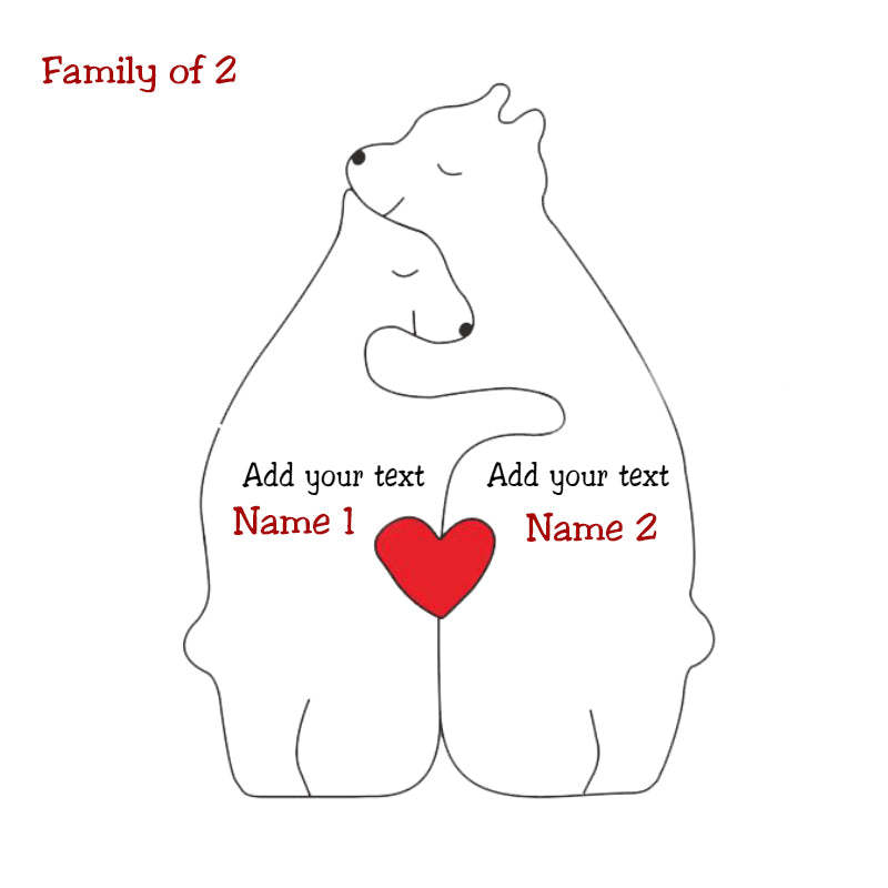 Personalized Wooden Bears Family Puzzle Christmas Home Decor