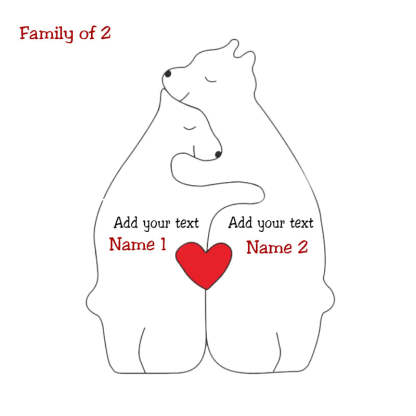Personalized Wooden Bears Family Puzzle Christmas Home Decor