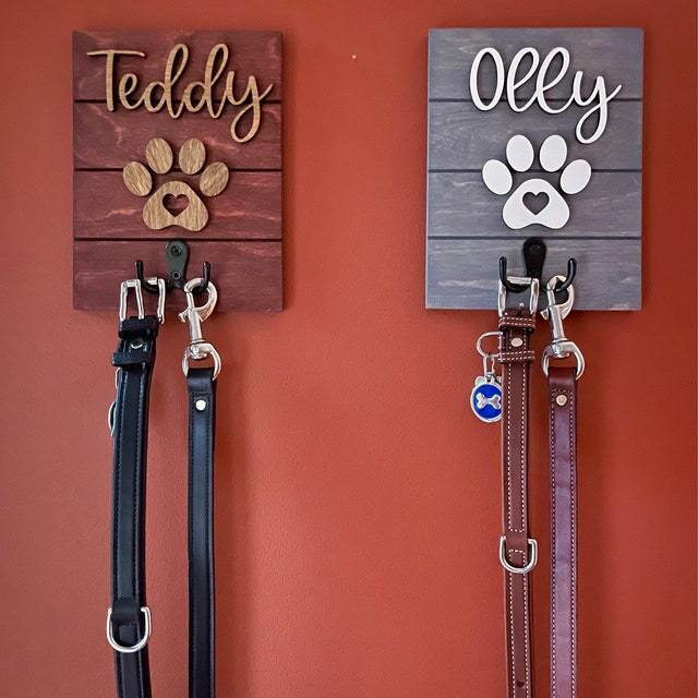 Personalized 8x6 3D Leash Holder Dog Lover Gift Housewarming Pet Gift