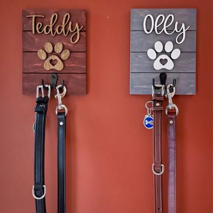 Personalized 8x6 3D Leash Holder Dog Lover Gift Housewarming Pet Gift