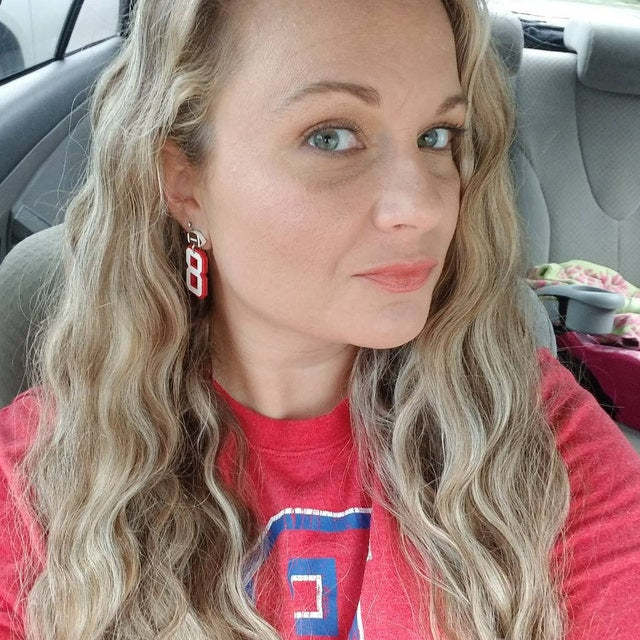 Personalized Player Number Earrings, Baseball-Soccer-Football-Basketball-LAX-Race Car-Hockey