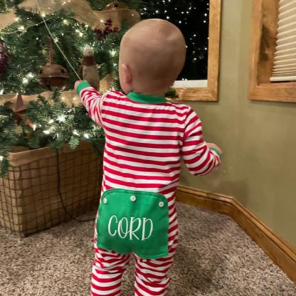 Embroidery Christmas Baby/Toddler Onesie Elf Pyjamas