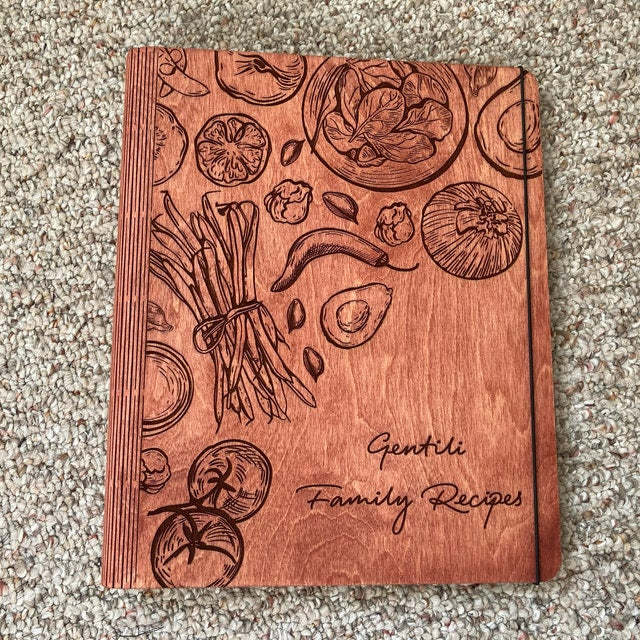 Personalized Recipe Book Blank Binder Gifts for Mom Wooden Cookbook