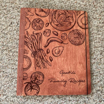 Personalized Recipe Book Blank Binder Gifts for Mom Wooden Cookbook