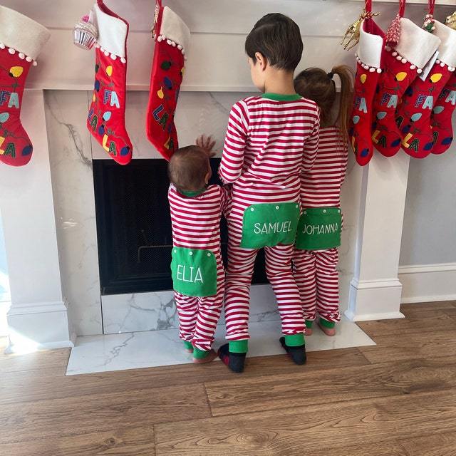Embroidery Christmas Baby/Toddler Onesie Elf Pyjamas
