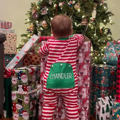 Embroidery Christmas Baby/Toddler Onesie Elf Pyjamas