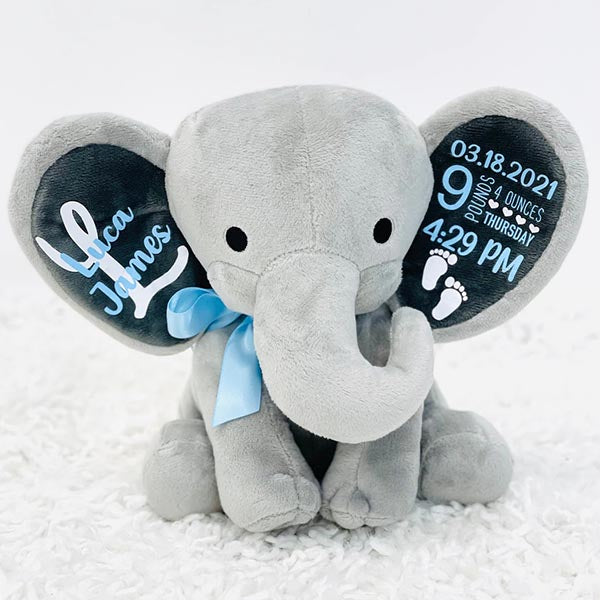 Personalized Birth Announcement Elephant Baby Shower Gift