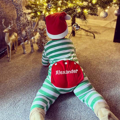 Embroidery Christmas Baby/Toddler Onesie Elf Pyjamas