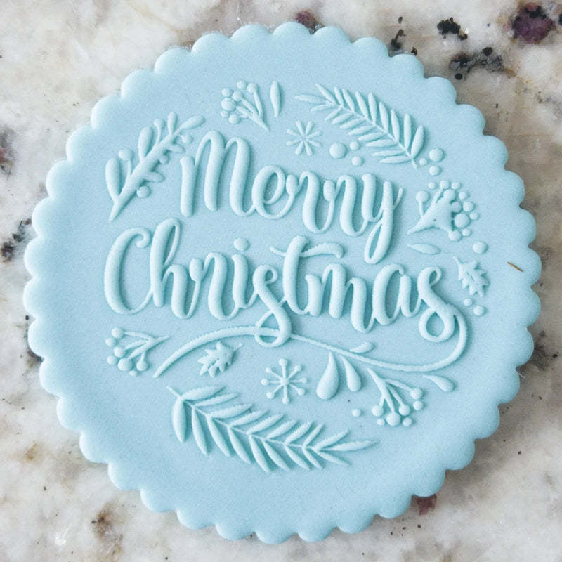 Christmas Cookie Stamp, Biscuit Icing Cupcake Decorating, Merry Christmas Embosser Stamp