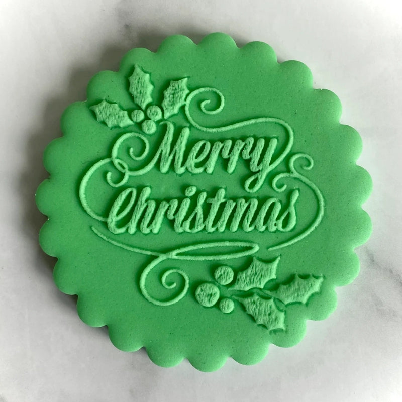 Christmas Cookie Stamp, Biscuit Icing Cupcake Decorating, Merry Christmas Embosser Stamp