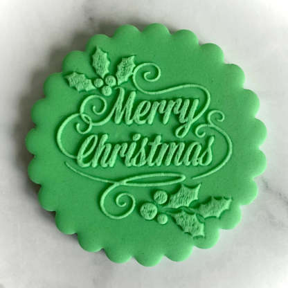 Christmas Cookie Stamp, Biscuit Icing Cupcake Decorating, Merry Christmas Embosser Stamp