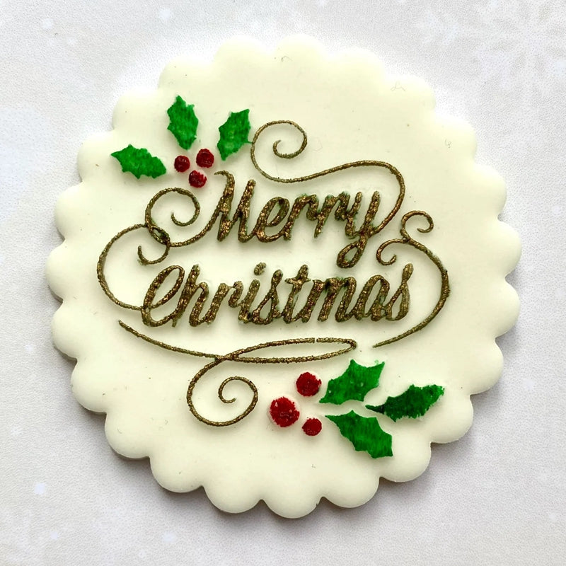 Christmas Cookie Stamp, Biscuit Icing Cupcake Decorating, Merry Christmas Embosser Stamp