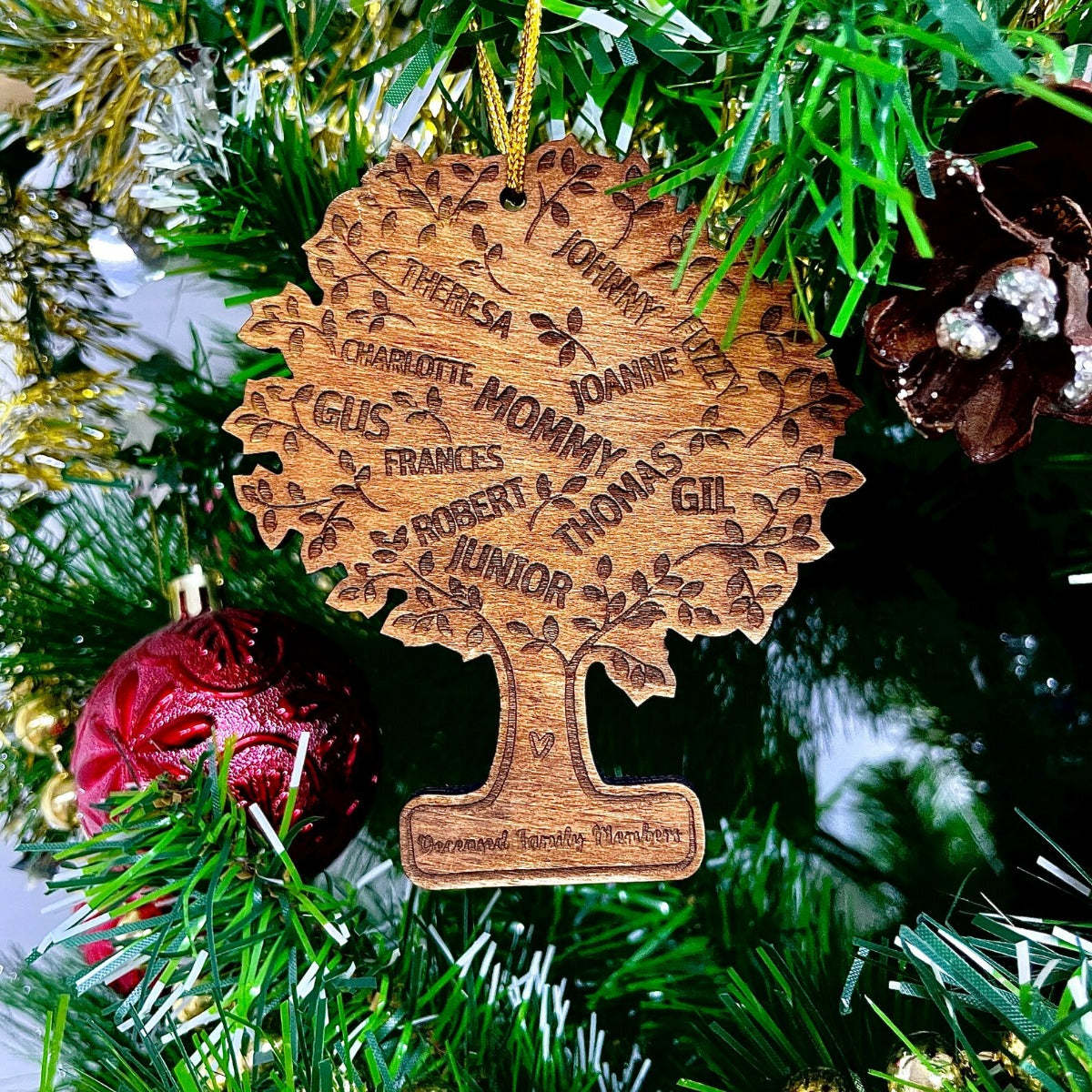 Family Tree Of Life Personalized 5 Color Wood Ornament