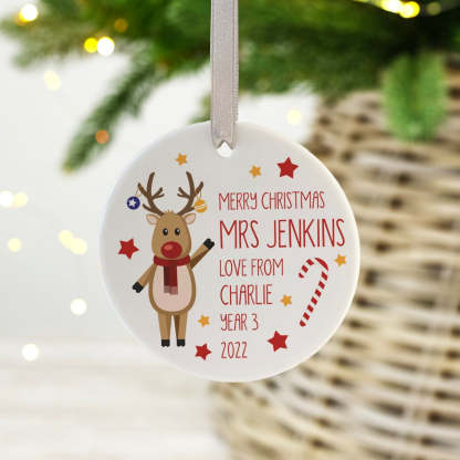 Personalised Teachers Christmas Decoration Gift from Child