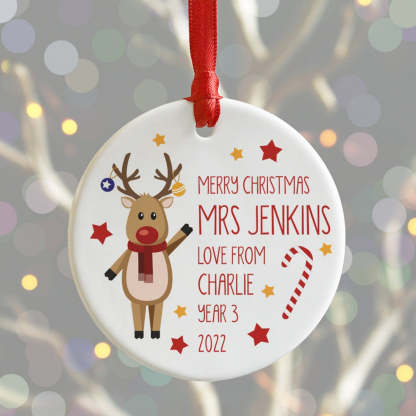 Personalised Teachers Christmas Decoration Gift from Child