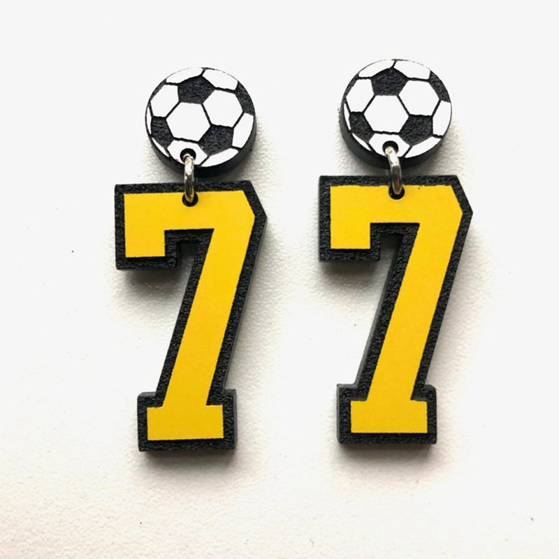 Personalized Player Number Earrings, Baseball-Soccer-Football-Basketball-LAX-Race Car-Hockey