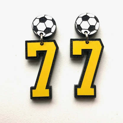 Personalized Player Number Earrings, Baseball-Soccer-Football-Basketball-LAX-Race Car-Hockey