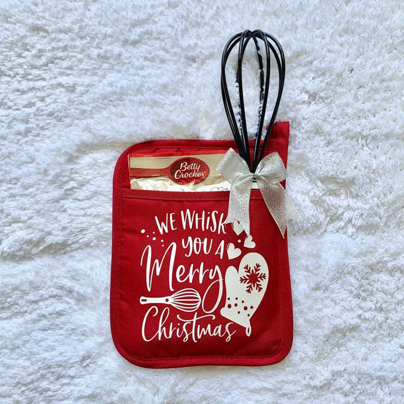 Personalized Christmas Pot Holder Baking Kit Christmas Gift for Neighbor