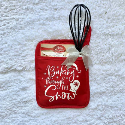 Personalized Christmas Pot Holder Baking Kit Christmas Gift for Neighbor