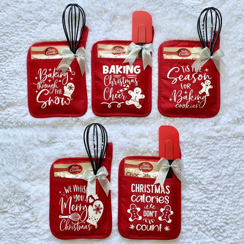 Personalized Christmas Pot Holder Baking Kit Christmas Gift for Neighbor