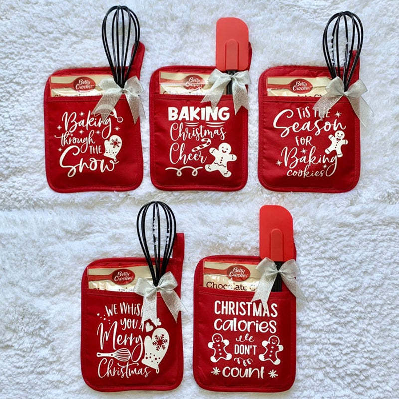 Personalized Christmas Pot Holder Baking Kit Christmas Gift for Neighbor