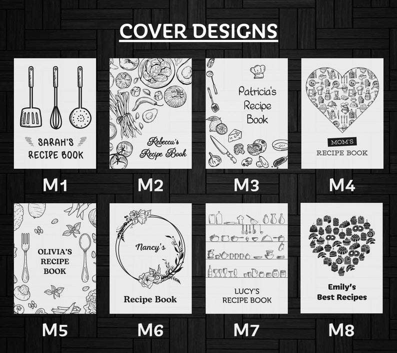 Personalized Recipe Book Blank Binder Gifts for Mom Wooden Cookbook