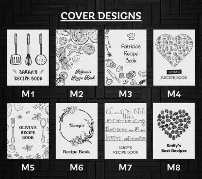 Personalized Recipe Book Blank Binder Gifts for Mom Wooden Cookbook