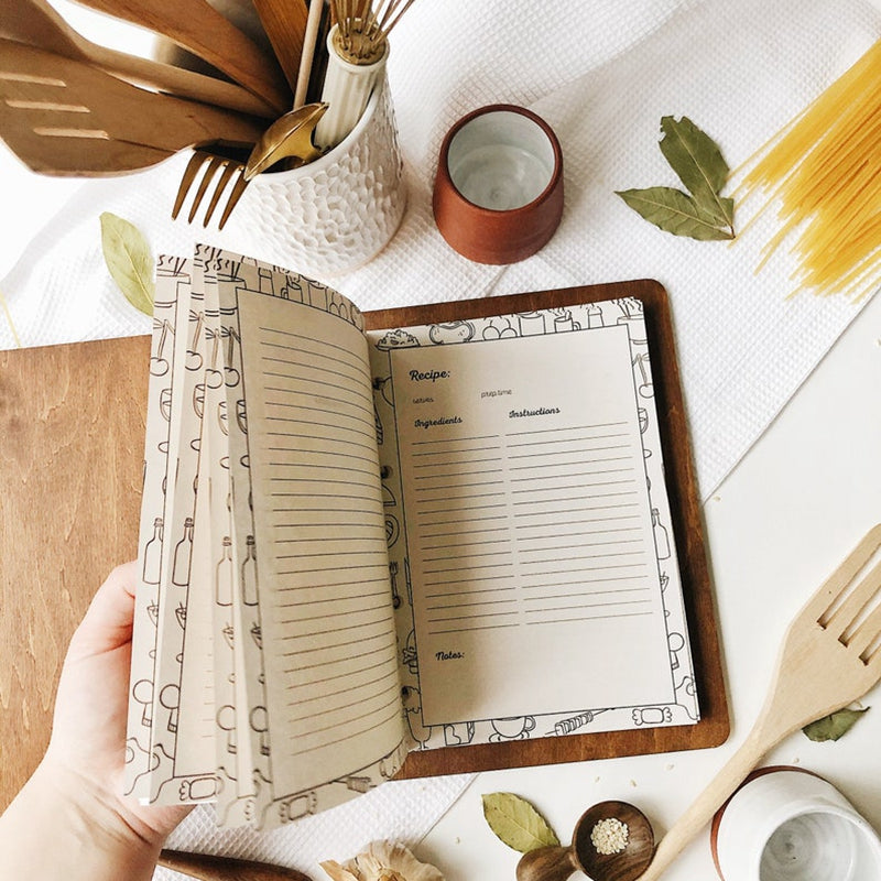 Personalized Recipe Book Blank Binder Gifts for Mom Wooden Cookbook