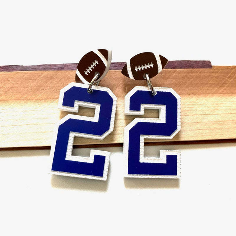 Personalized Player Number Earrings, Baseball-Soccer-Football-Basketball-LAX-Race Car-Hockey