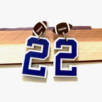 Personalized Player Number Earrings, Baseball-Soccer-Football-Basketball-LAX-Race Car-Hockey