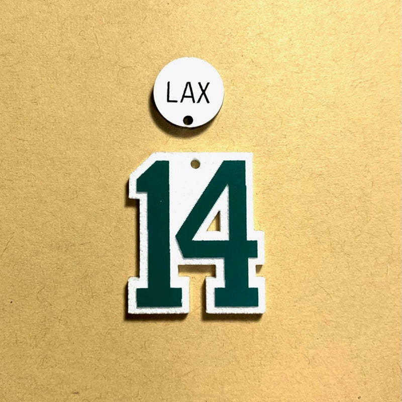 Personalized Player Number Earrings, Baseball-Soccer-Football-Basketball-LAX-Race Car-Hockey
