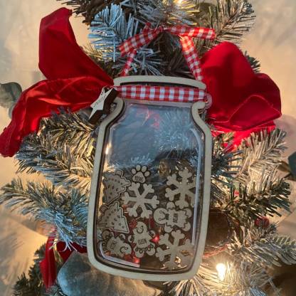 Custom Cookie Jar Family Ornament, Personalized Gingerbread Family Ornament