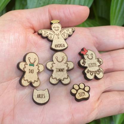 Custom Cookie Jar Family Ornament, Personalized Gingerbread Family Ornament