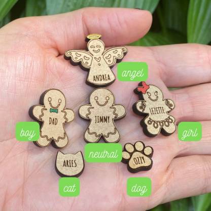 Custom Cookie Jar Family Ornament, Personalized Gingerbread Family Ornament