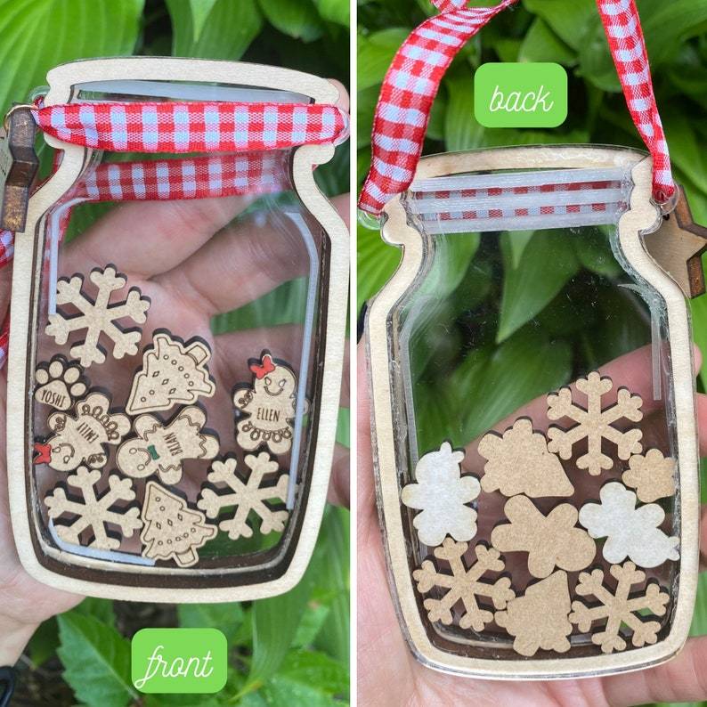 Custom Cookie Jar Family Ornament, Personalized Gingerbread Family Ornament